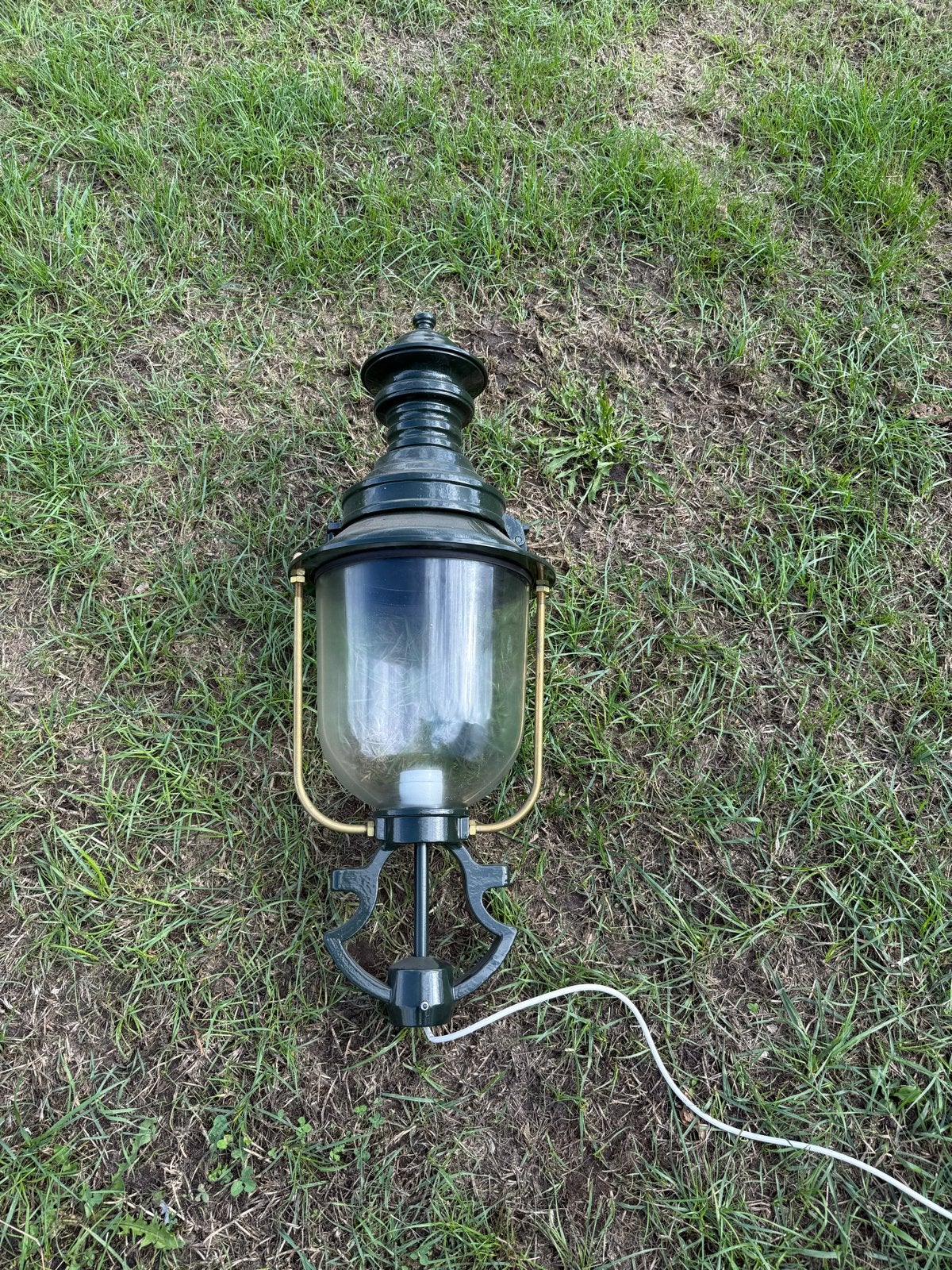 Nieuwe tuinlamp van glas en aluminium, 70 cm hoog, Tuin en Terras, Minder dan 50 watt, Wandlamp, Ophalen of Verzenden, Netvoeding