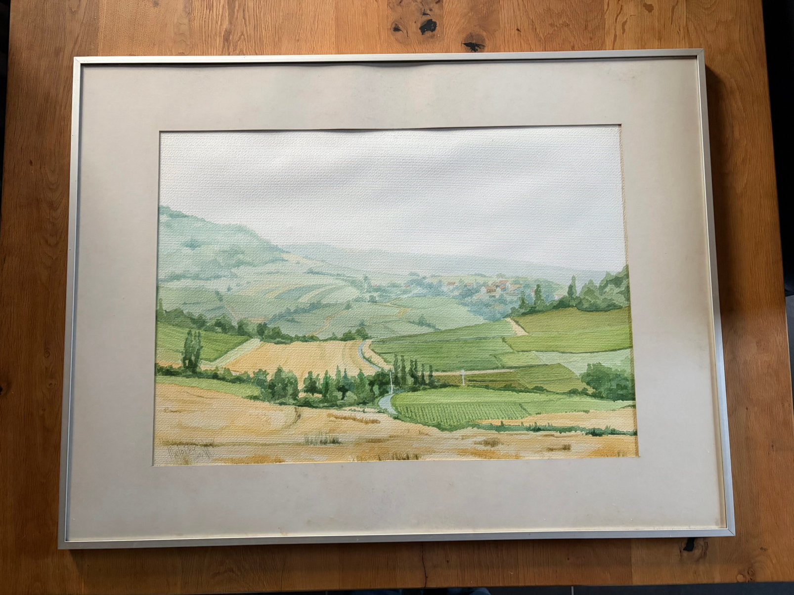 Aquarel Meloisey Frankrijk, Ophalen, Landschap