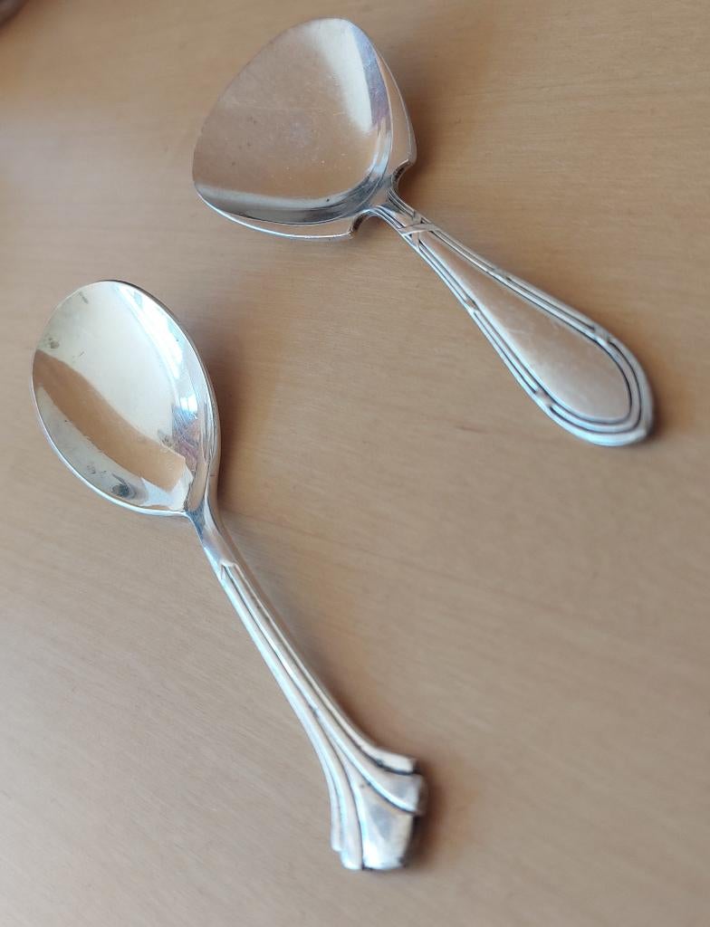 Gero zwaar verzilverde suikerlepel(s) met keurmerkje, Huis en Inrichting, Keuken | Bestek, Ophalen, Gebruikt, Zilver, Los bestek
