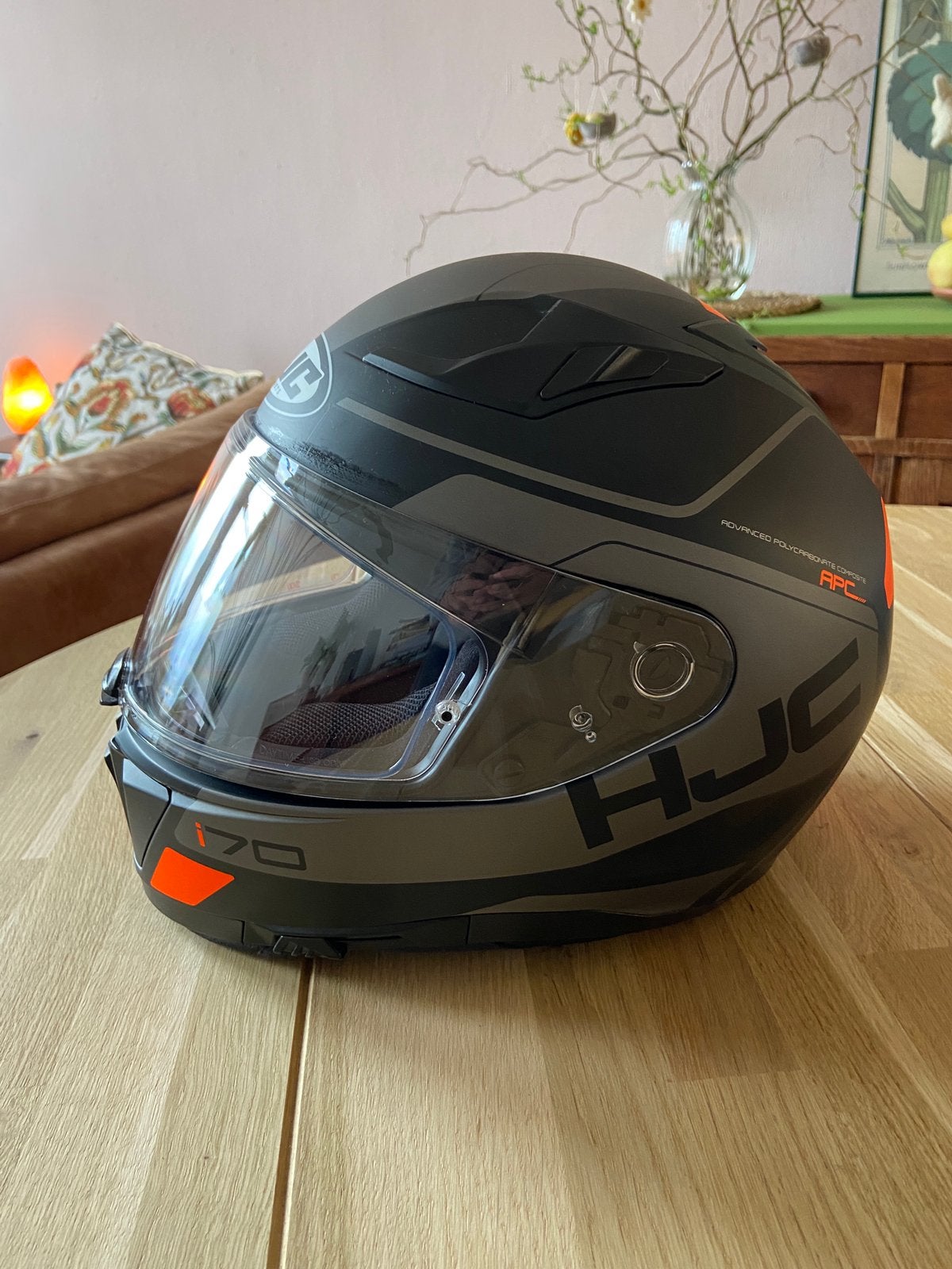 Motorhelm HJC i70 maat XS met zonnevizier, Motoren, Ophalen, XS, HJC, Integraalhelm