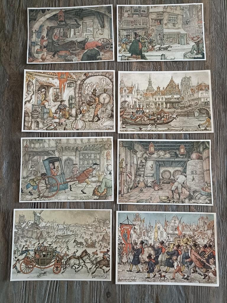 Anton Pieck mooie ansichtkaart 22 1/2 bij 15 1/2 cm, Postzegels en Munten, Ophalen of Verzenden, Overige landen