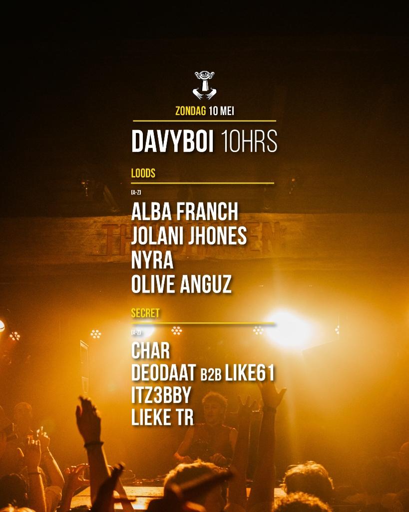 ️ Ticket voor Thuishaven: DavyBoi 10 Hours, Eén persoon