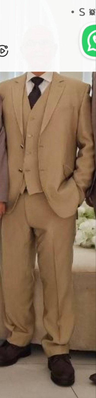Beige herenpak - Maat 56 (XL), Kleding | Heren, Onbekend, Beige, Maat 56/58 (XL), Ophalen of Verzenden