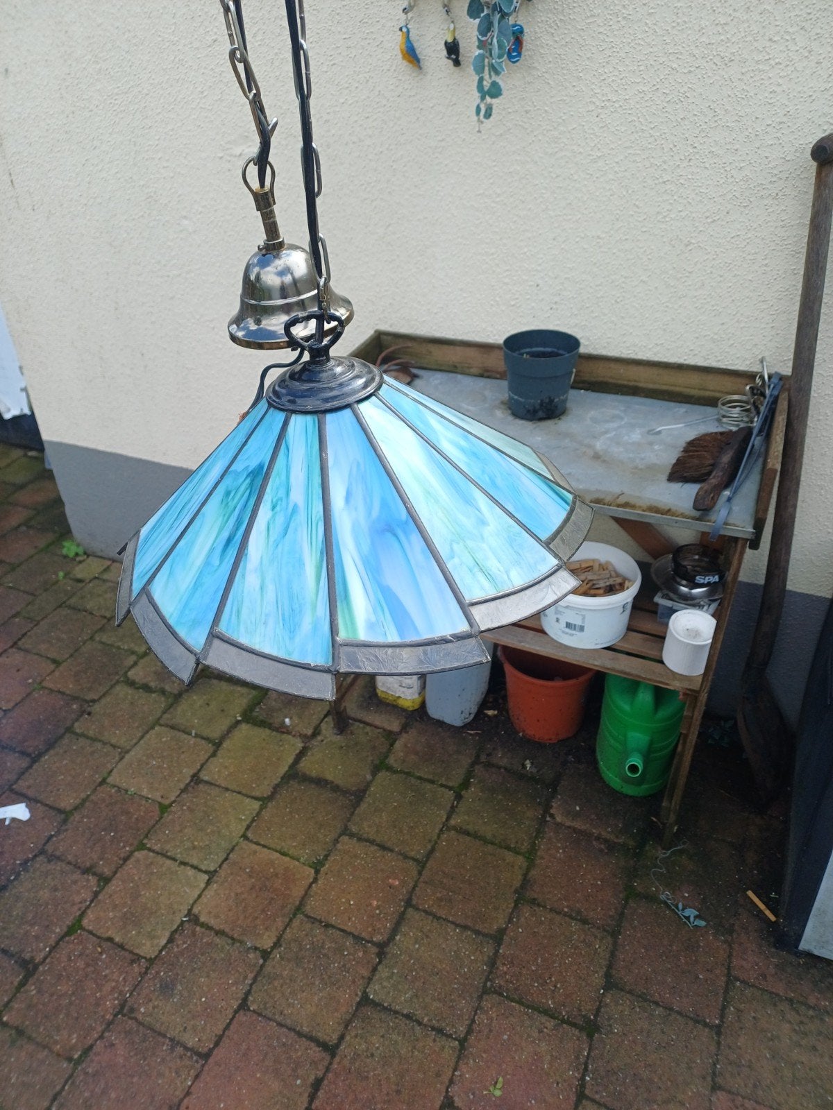 vintage  tiffany hanglamp zie foto's, Ophalen of Verzenden