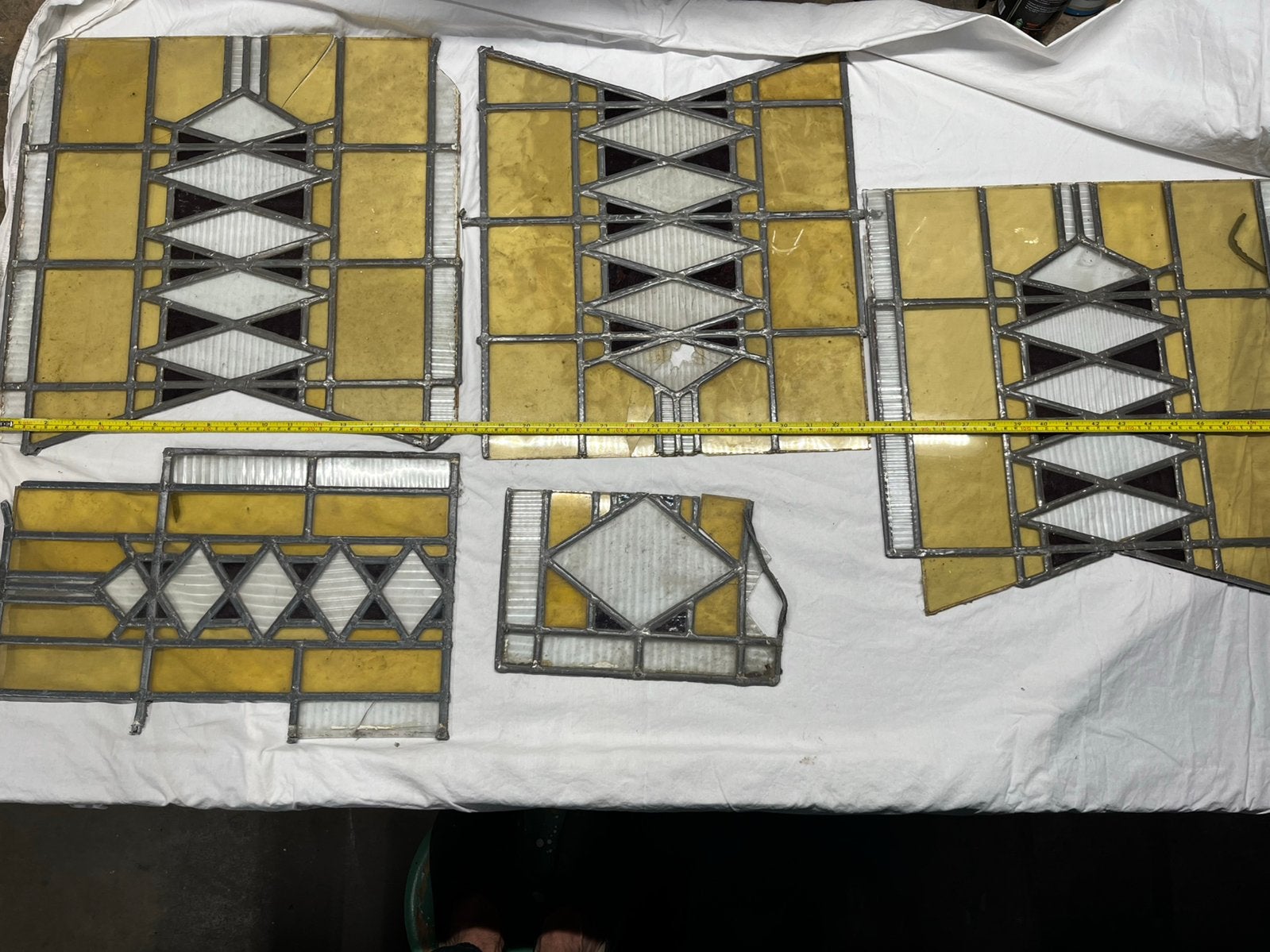 Verschillende glas in lood restanten, Gebruikt, Minder dan 80 cm, Overige typen, Ophalen of Verzenden