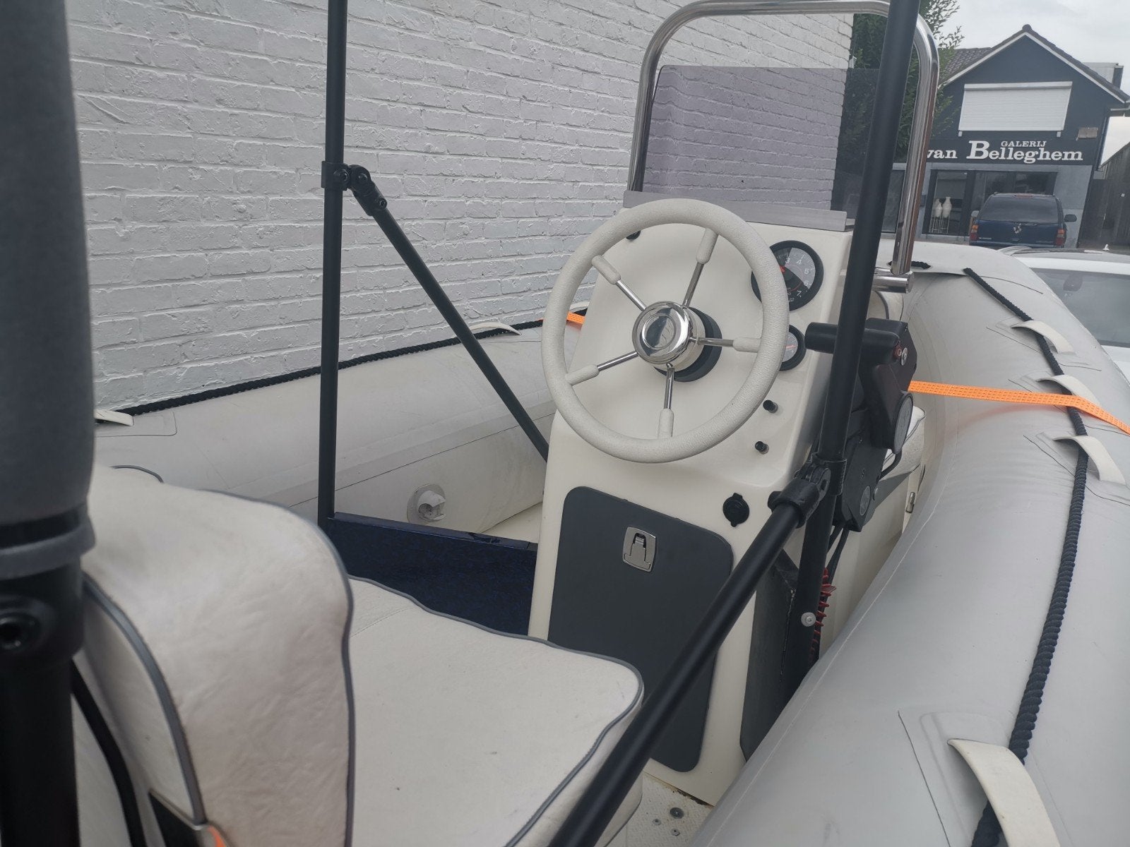 BRIG rubberboot met Johnson 35pk buitenboordmotor en trailer, Watersport en Boten, Rubberboten, Gebruikt, Brig, Inclusief motor