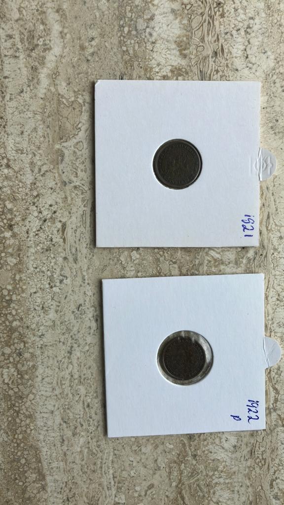 2 x 1/2 cent koningin Wilhelmina, Postzegels en Munten, Munten | Nederland, Ophalen of Verzenden, Koningin Wilhelmina, Overige waardes