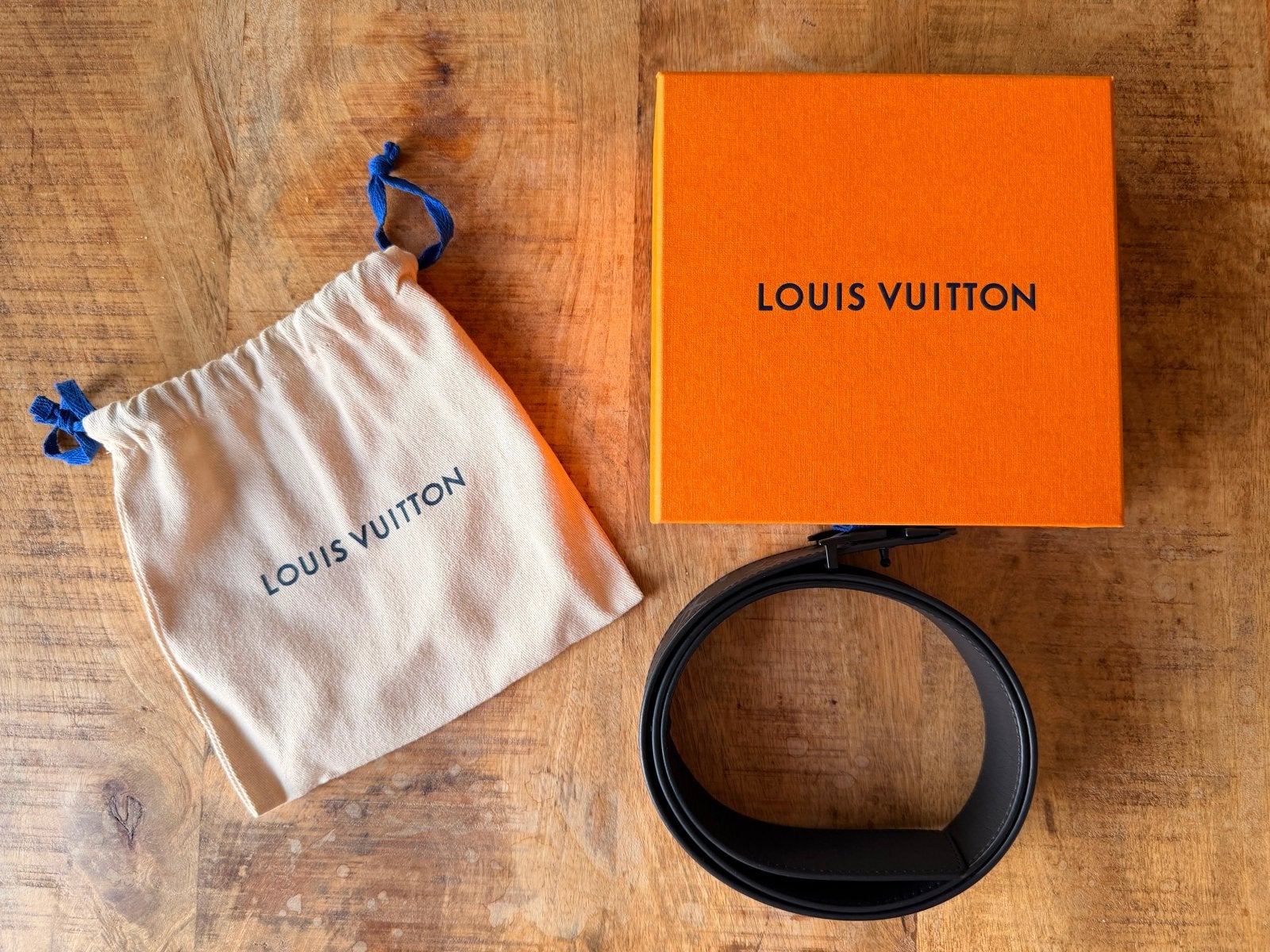 Louis Vuitton riem 100cm met bon, 95 tot 105 cm, Verzenden, Zo goed als nieuw, Echt leder