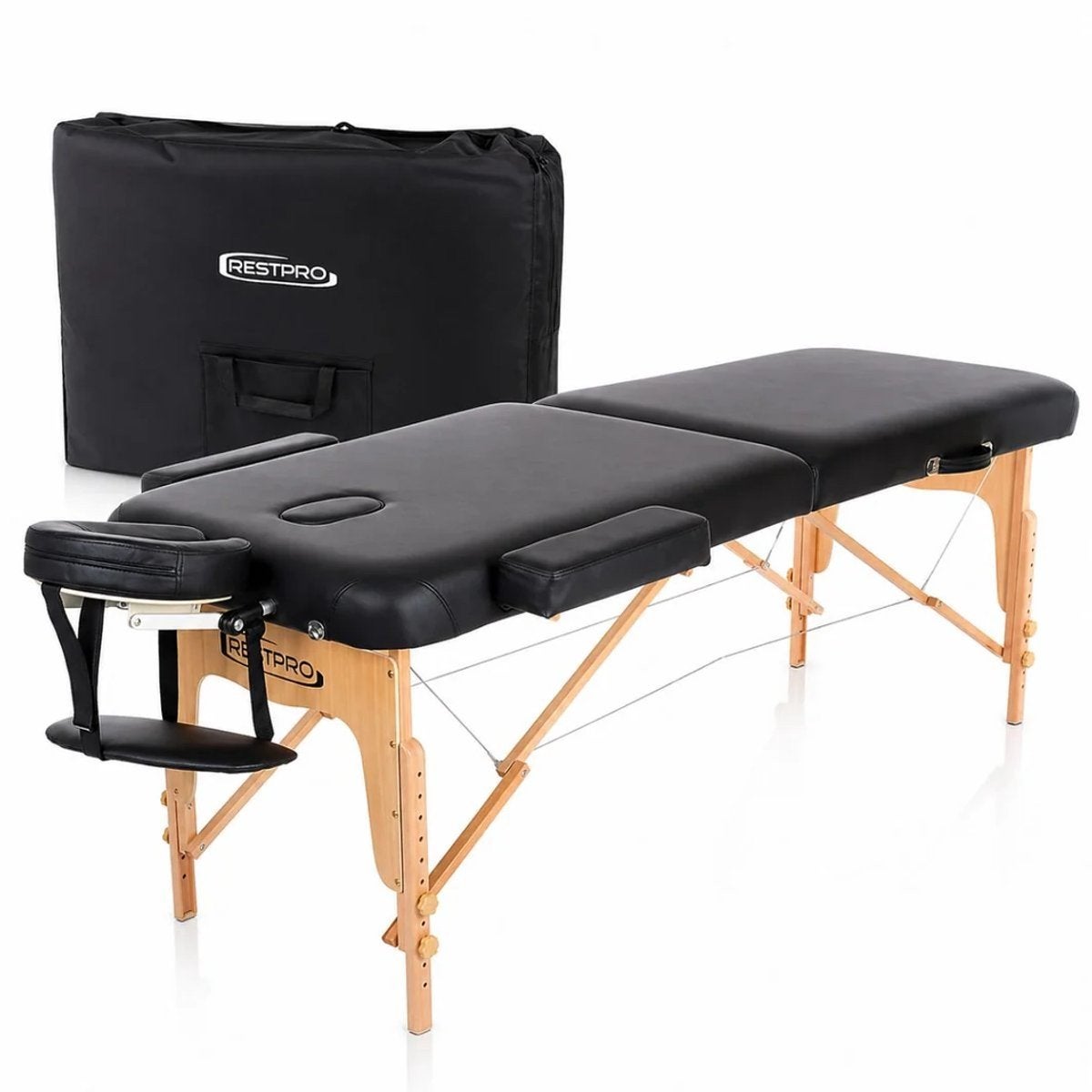 Restpro Draagbare Massagetafel - Zwart, Sport en Fitness, Massageproducten, Ophalen, Zo goed als nieuw, Massagetafel