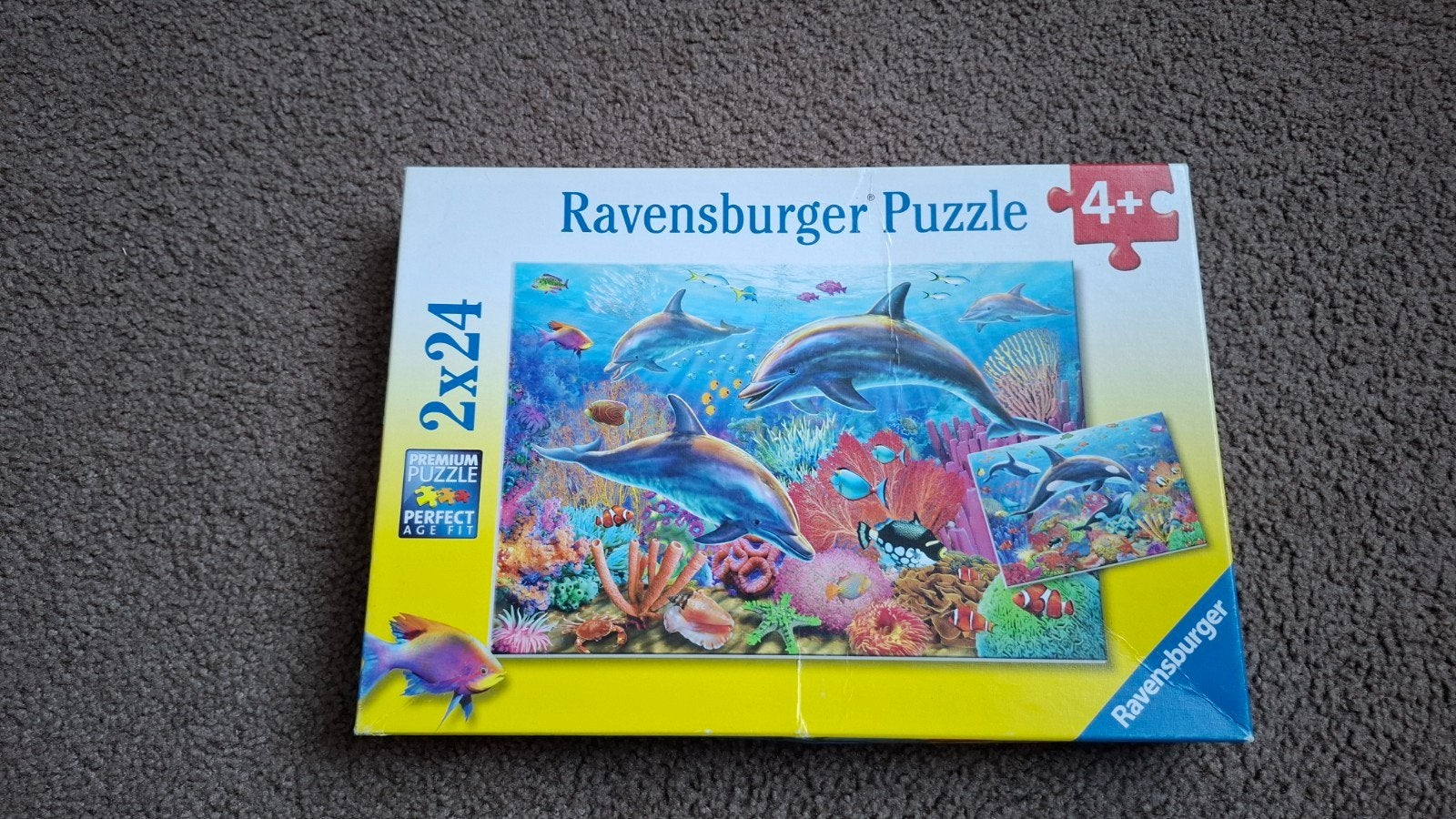 Ravensburger Dolfijnen Puzzel 2x24 stukjes, Ophalen of Verzenden, 10 tot 50 stukjes, Zo goed als nieuw, 6 jaar of ouder