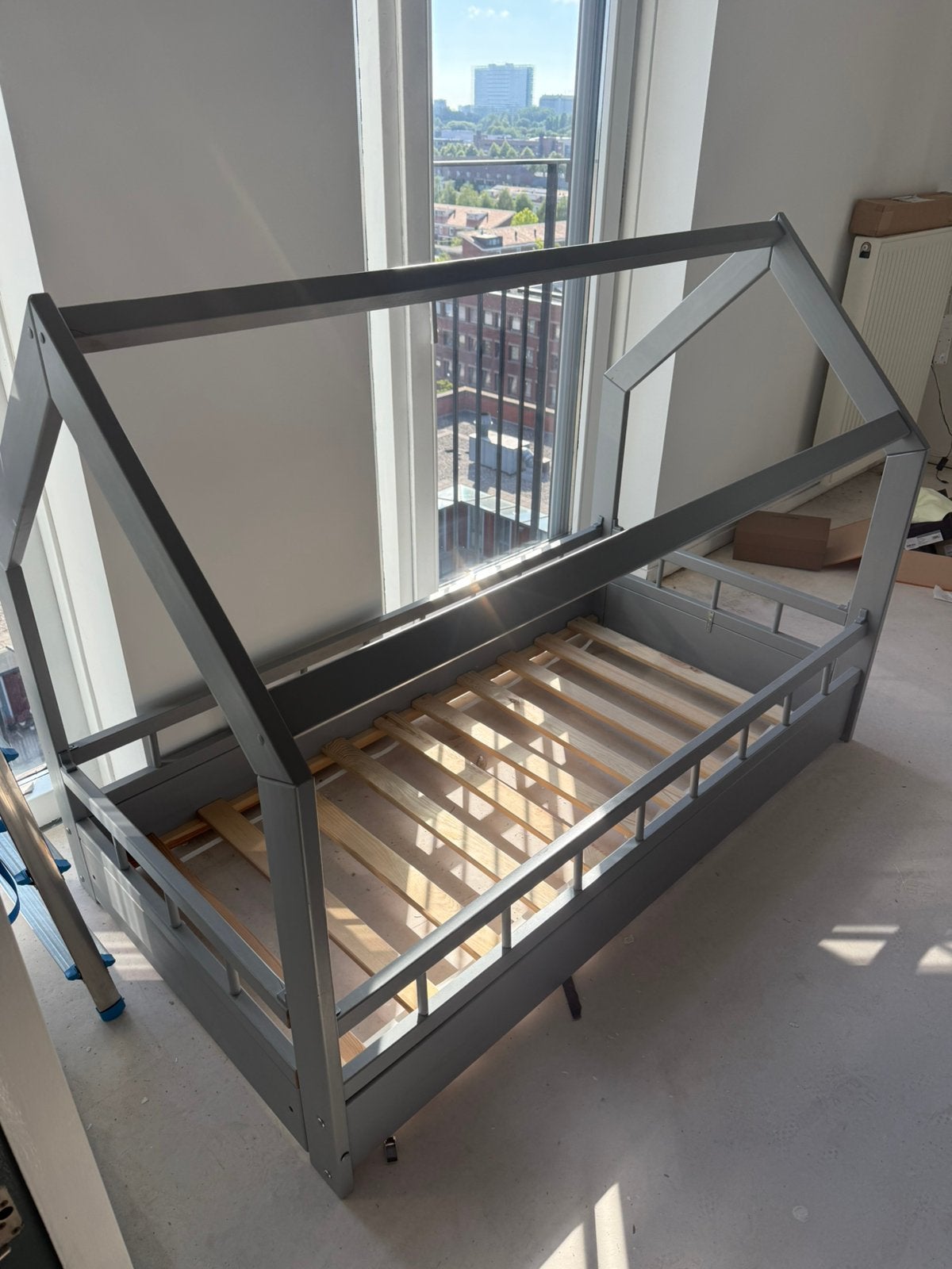 Bedframe incl matras ophalen gratis, Ophalen, Gebruikt, Eenpersoons, Hout