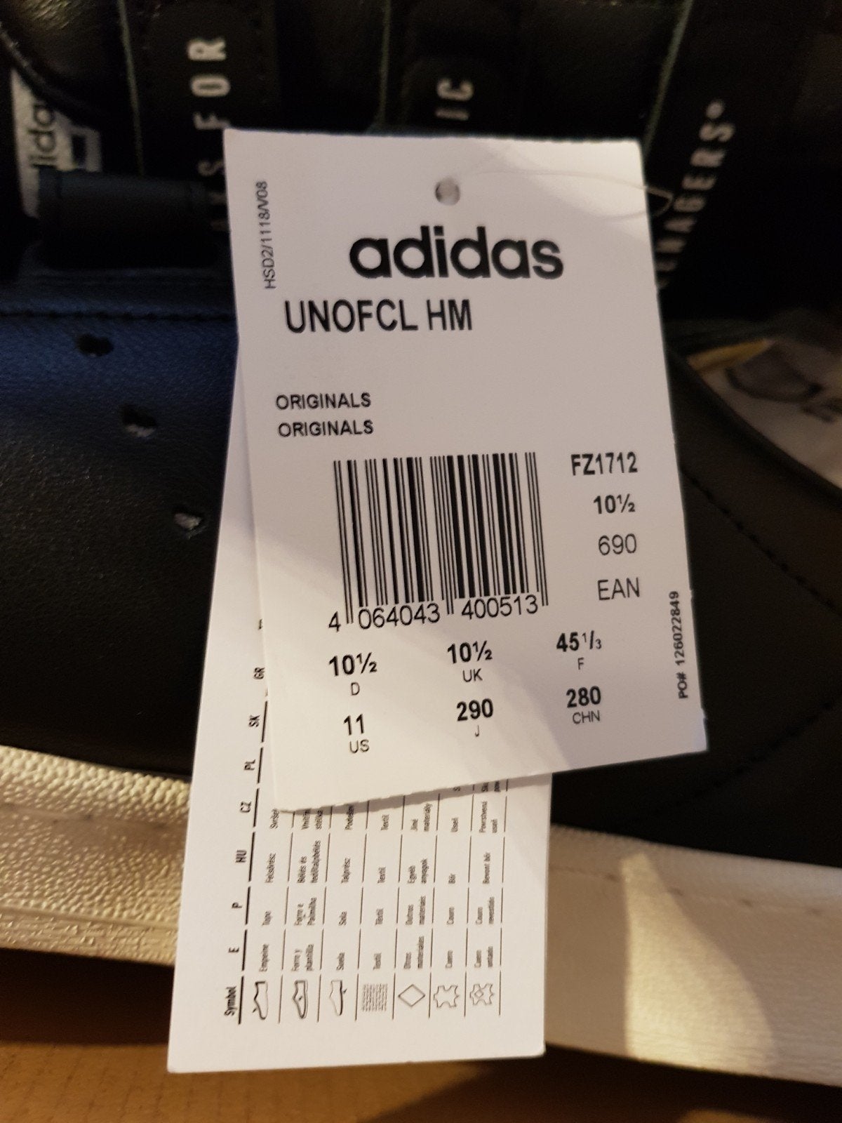 adidas unofcl human nature maat 45 1/2, Ophalen, Zwart, Nieuw, Adidas
