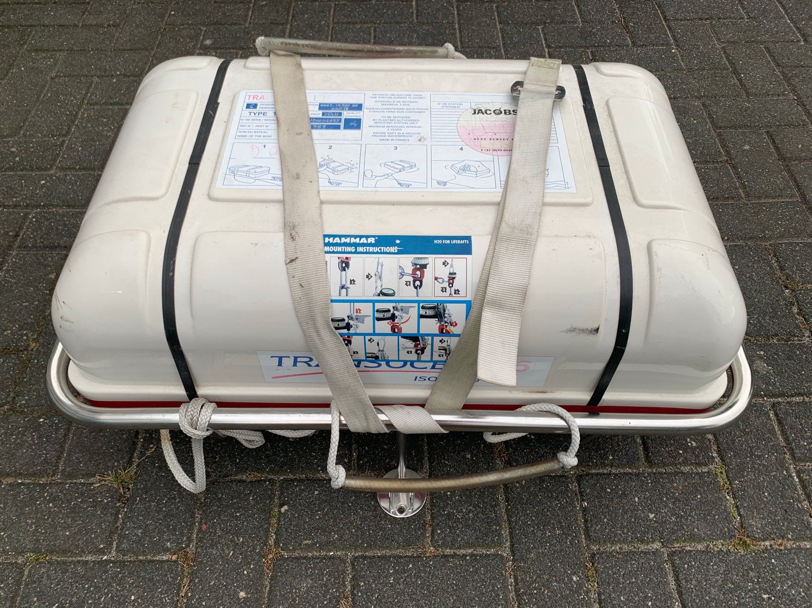 Plastimo Transocean 6 reddingsvlot in houder, Ophalen, Gebruikt, Overige typen
