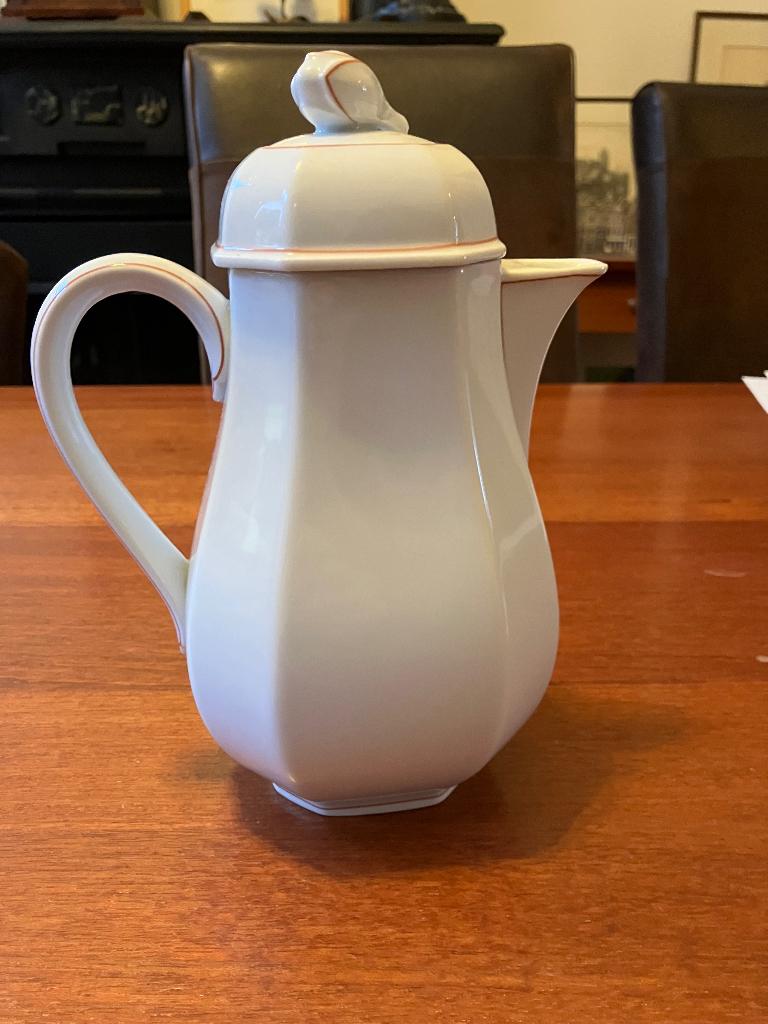koffiekan en dekschaal Villeroy en Boch facette Rouge, Ophalen of Verzenden
