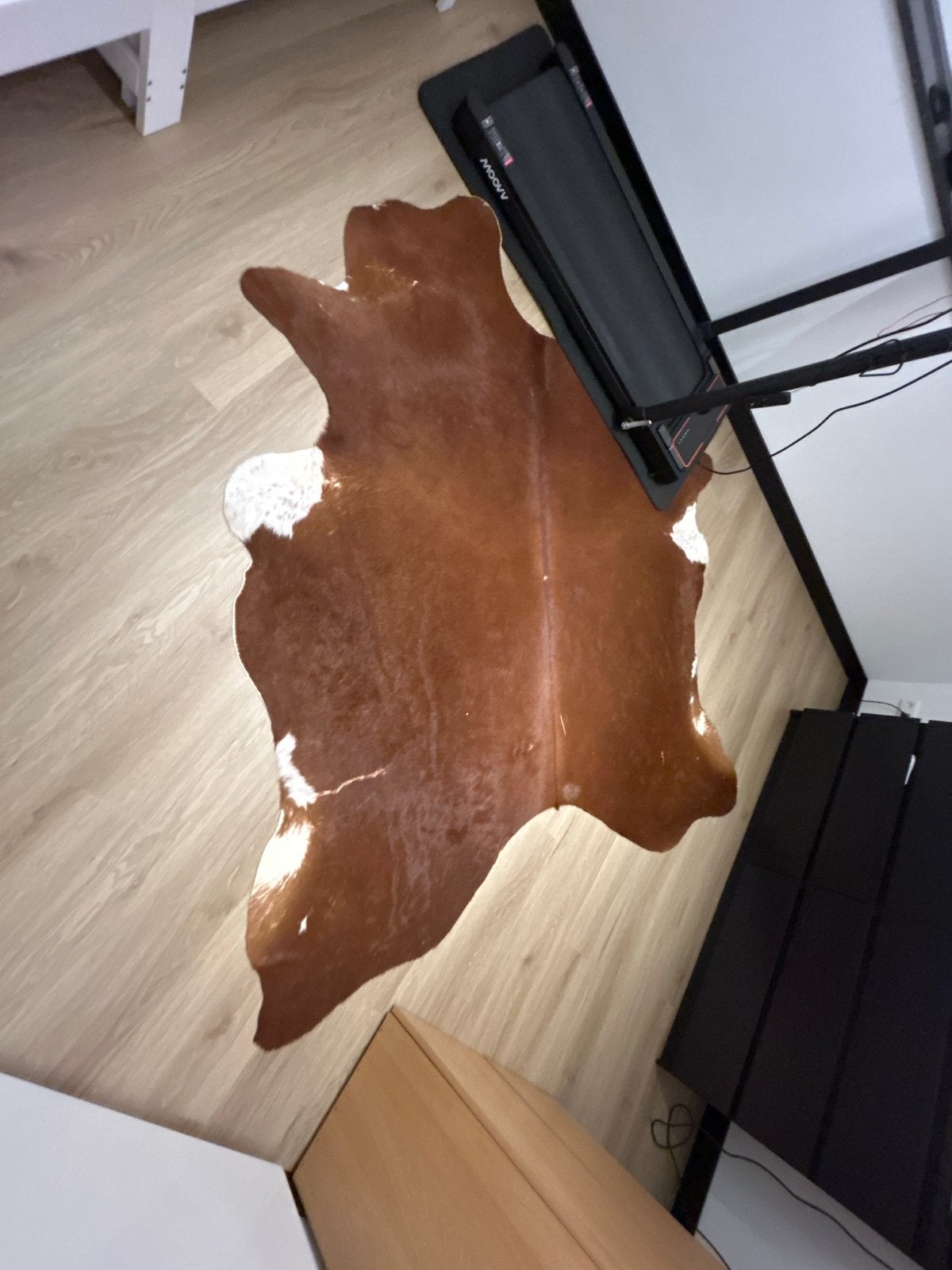 Prachtig bruin-wit koeienhuid vloerkleed, 100 tot 150 cm, Bruin, Ophalen of Verzenden, Zo goed als nieuw
