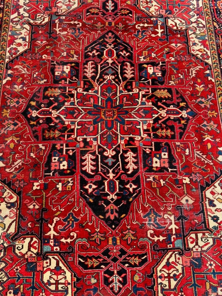 Prachtig Heriz tapijt–350x242cm–tijdloze Perzische elegantie, Gebruikt, Wol, Ophalen of Verzenden, 200 cm of meer