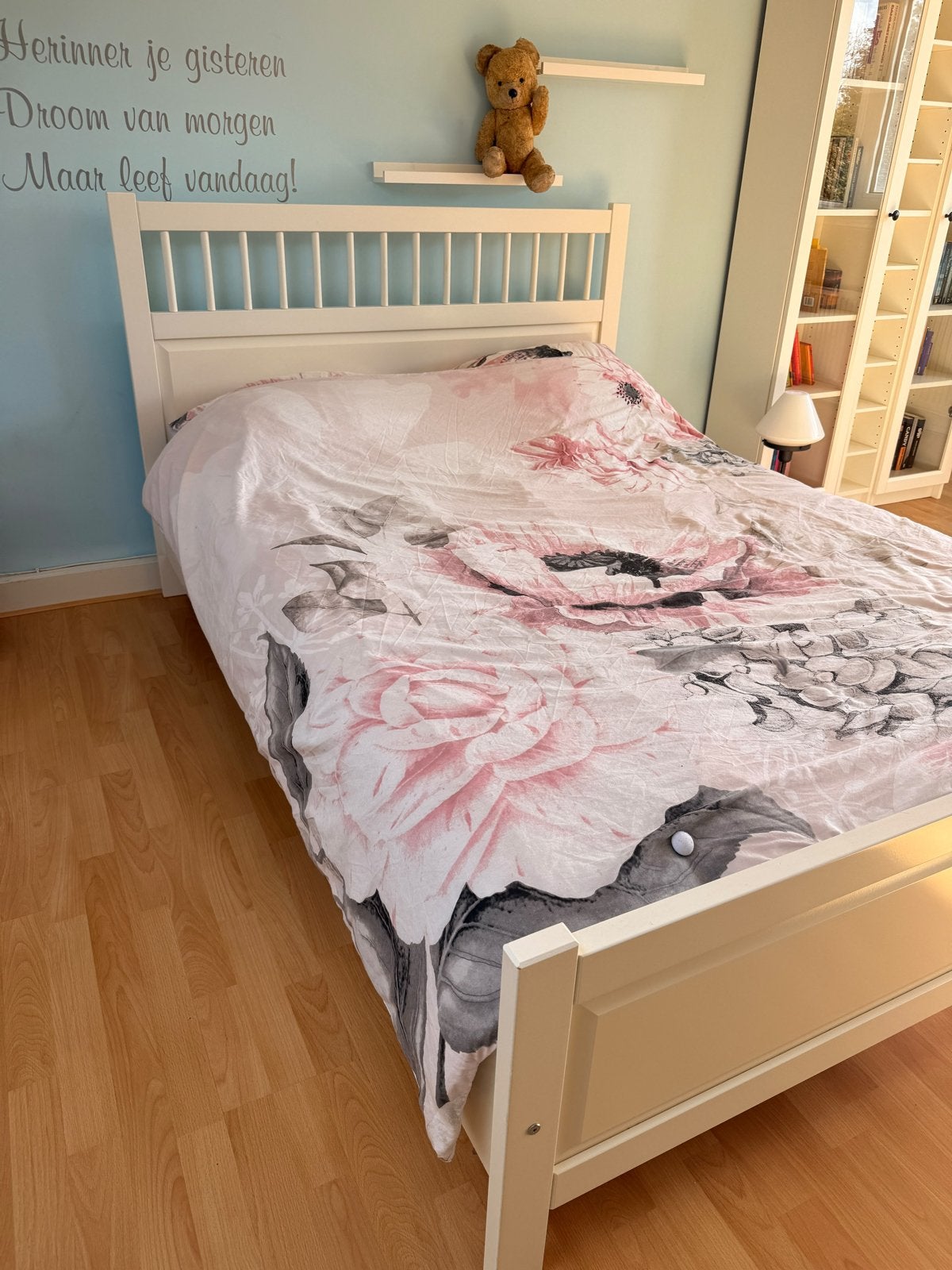 IKEA Bed 140x200 wit, Ophalen, Gebruikt, Wit, Tweepersoons
