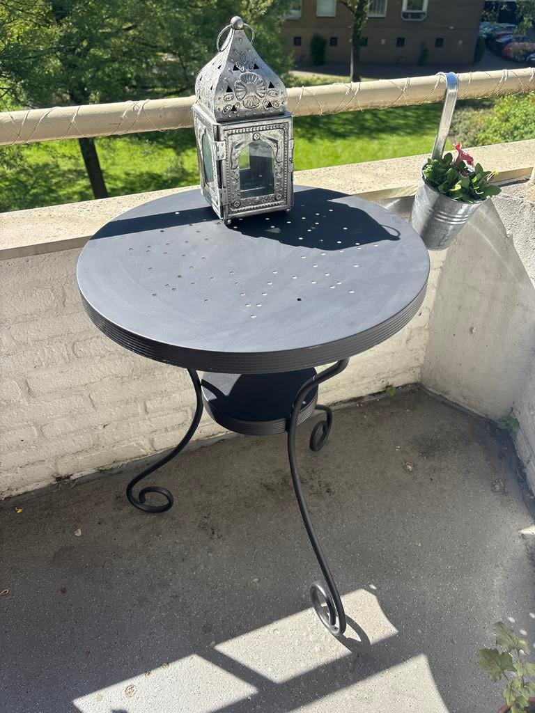 Stijlvolle metalen balkontafel, Tuin en Terras, Ophalen, Gebruikt, Rond, Metaal