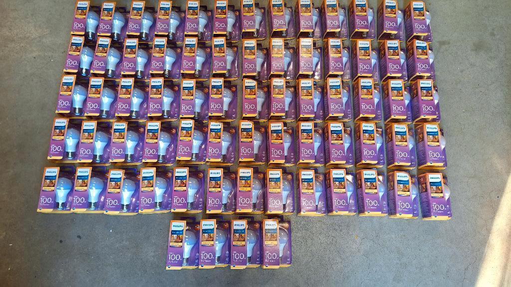 69x Philips Ledlamp Led Dimbaar! E27 Peer losse lamp., Led-lamp, ., 60 watt of meer, Nieuw