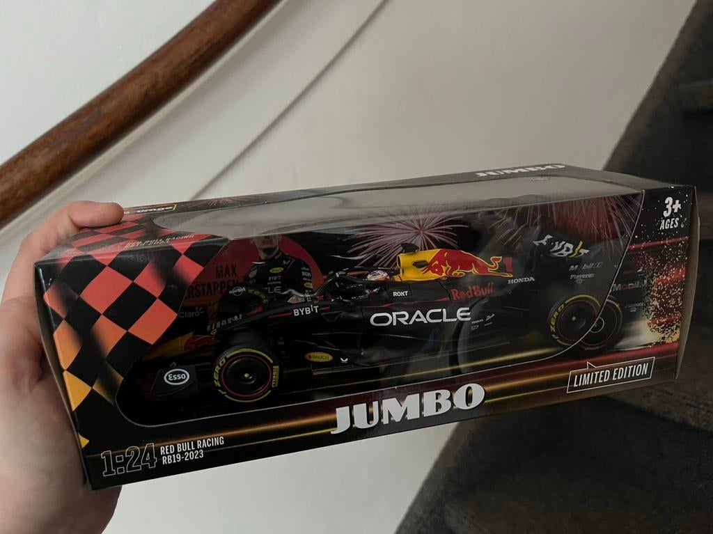 Max verstappen limited edition auto jumbo, Hobby en Vrije tijd, Modelauto's | 1:24, Ophalen of Verzenden, Nieuw, Bburago