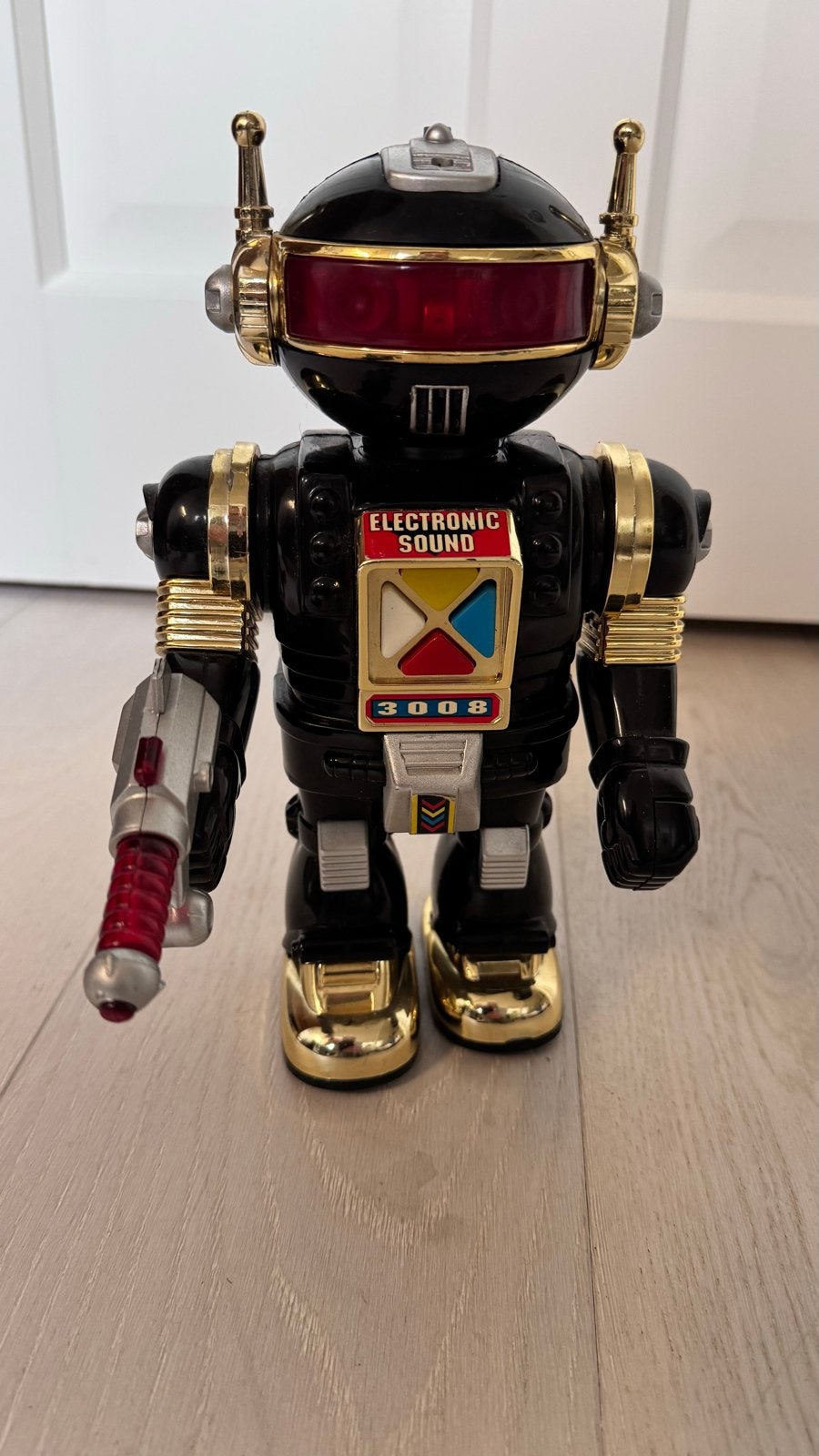 Vintage Robot Speelgoed - Zwart met Goud - Electronic Sound, Ophalen of Verzenden