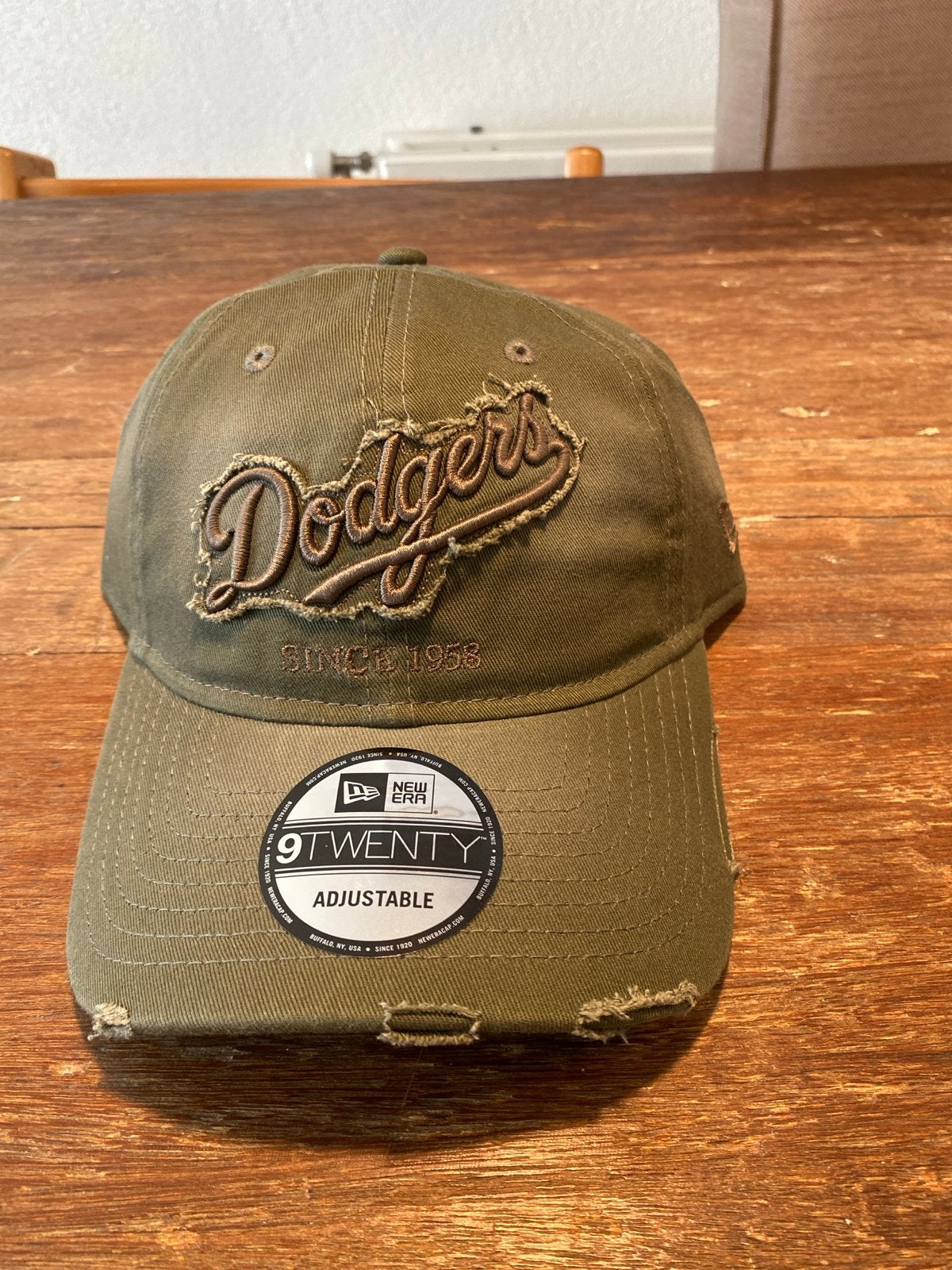New Era 9Twenty Dodgers Pet - Verstelbaar, Olijfgroen, Ophalen of Verzenden, Zo goed als nieuw, One size fits all, Pet