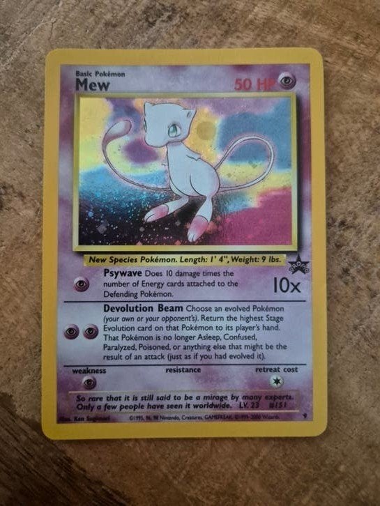 Mew Pokémon kaart (Wizards Black Star Promo 9), Ophalen of Verzenden, Gebruikt, Losse kaart