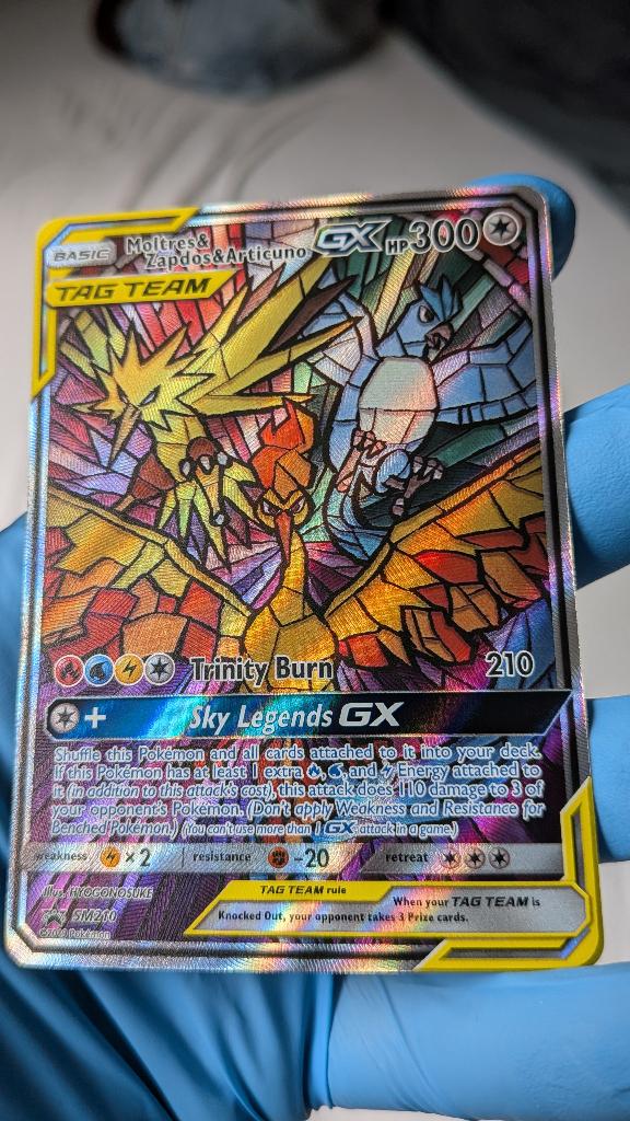 2019 Promo Moltres & Zapdos & Articuno GX (SM210), Ophalen of Verzenden, Zo goed als nieuw, Losse kaart