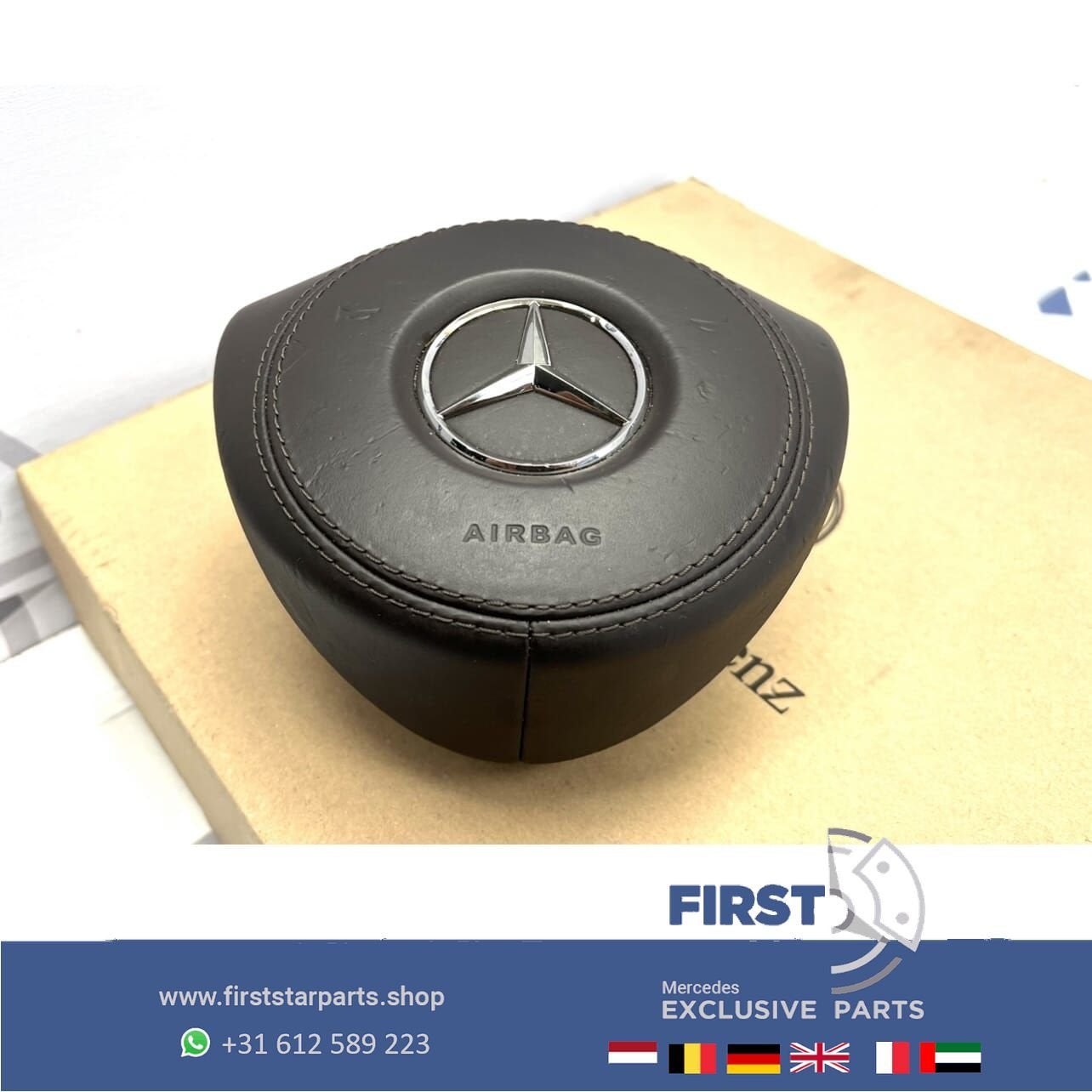 STUURAIRBAG Mercedes BRUIN LEER W176 W117 W246 W205 W213 W23, Gebruikt, -, Ophalen of Verzenden, -