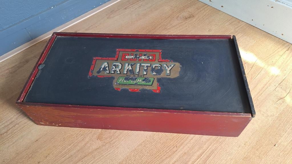 Antieke houten doos met Arkitoy nr 5 set, Ophalen of Verzenden