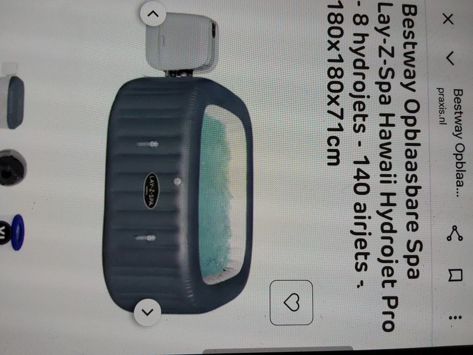 Bestway Lay-Z-Spa Hawaii Hydrojet Pro Opblaasbare Spa, Ophalen, Nieuw, Filter, Opblaasbaar