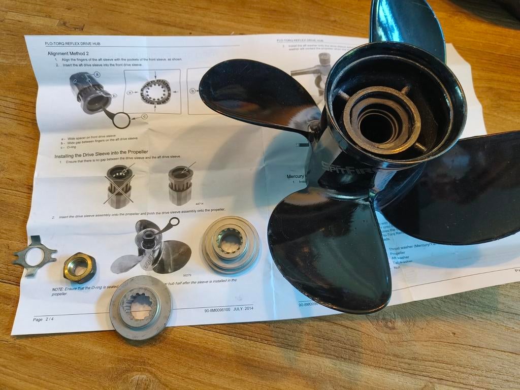 Mercury Spitfire alu prop 14pitch, Watersport en Boten, Ophalen of Verzenden, Gebruikt, Motor en Techniek, Motorboot