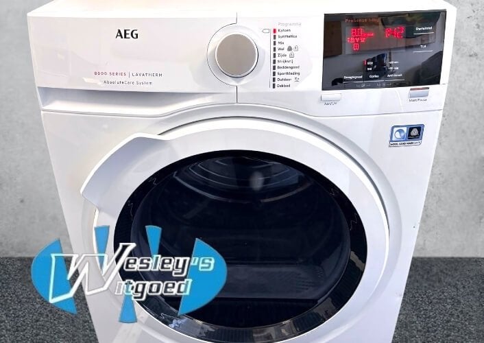 AEG T8DB84GW droger 8kg A++ – 12 maanden garantie​, Witgoed en Apparatuur, Wasdrogers, Wesley's Witgoed, Info@wesleyswitgoed.nl