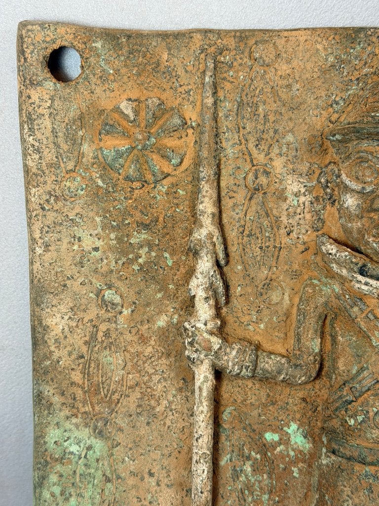 260715 - Afrikaans Benin bronze plaque - Nigeria., Ophalen of Verzenden