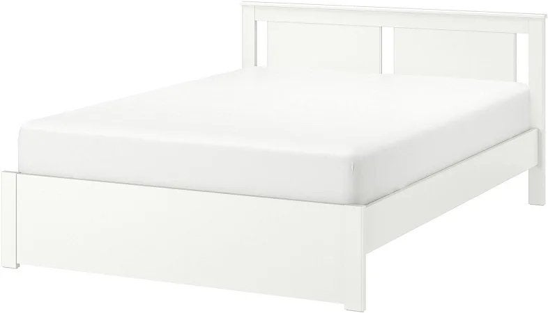 Ikea songesand 140x200 bedframe, Ophalen, Gebruikt, Wit, Tweepersoons