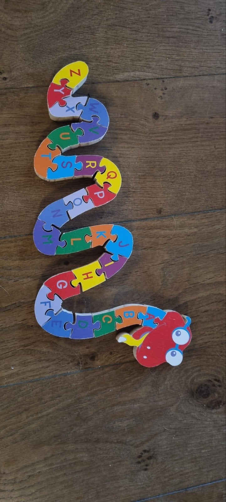 Houten Alfabet Puzzel Slang - Educatief Speelgoed, 2 tot 4 jaar, Gebruikt, Van hout, Meer dan 50 stukjes