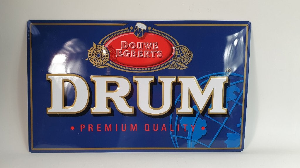 DRUM shag reclamebord metaal, wandbord. S37, Ophalen of Verzenden