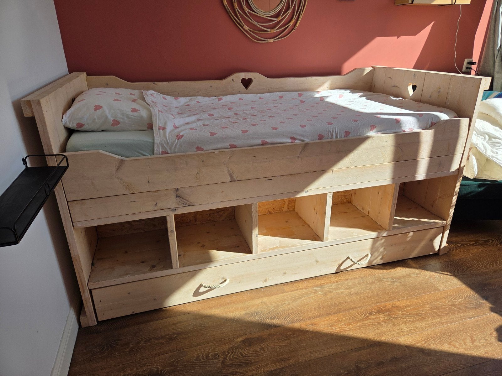Kinderbed - meisjesbed - hoogslaper  90x200 met opbergru, Ophalen, Gebruikt, 90 cm, Eenpersoons