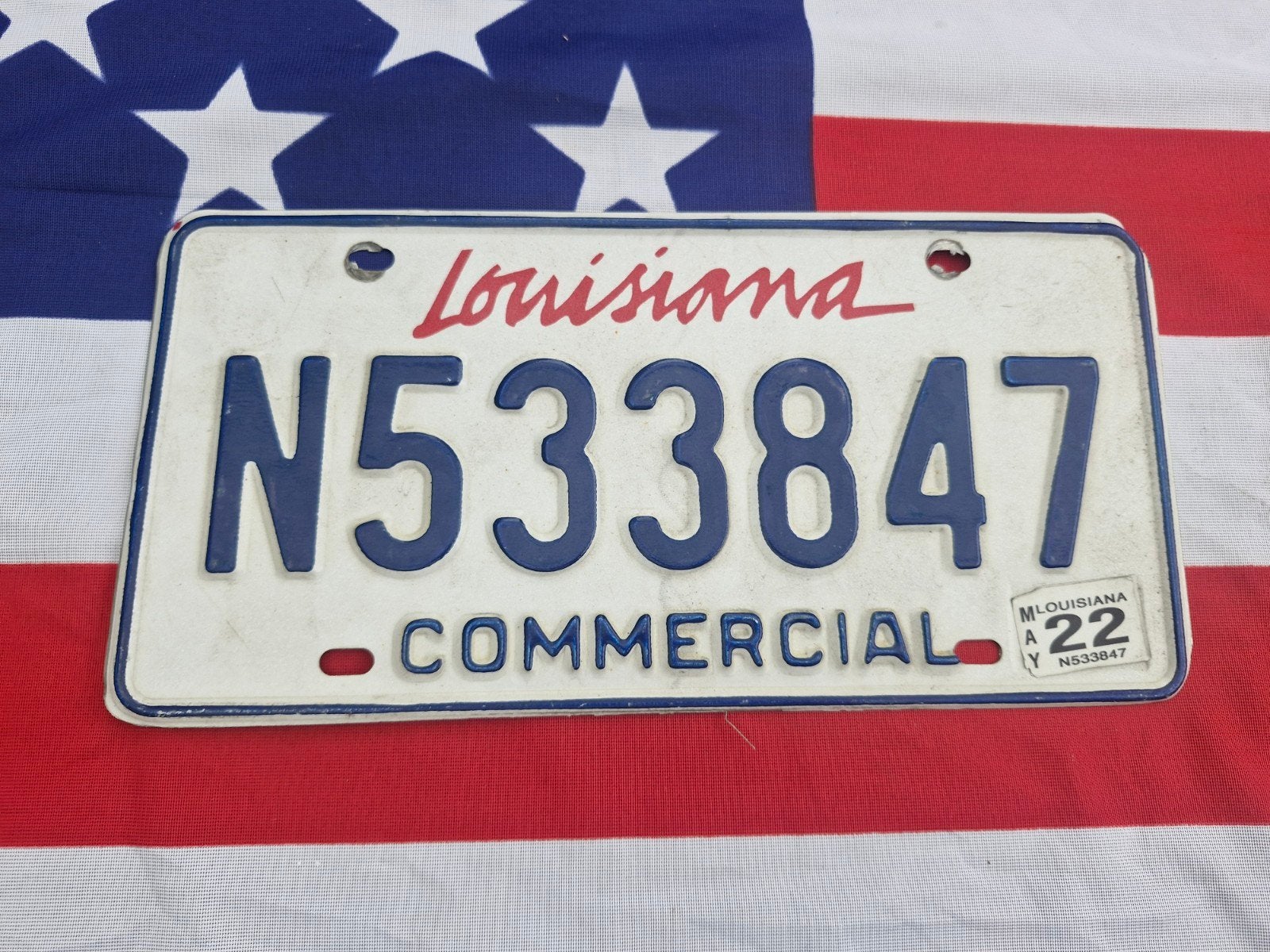 Kentekenplaat Louisiana USA, Verzenden, Gebruikt, Auto's