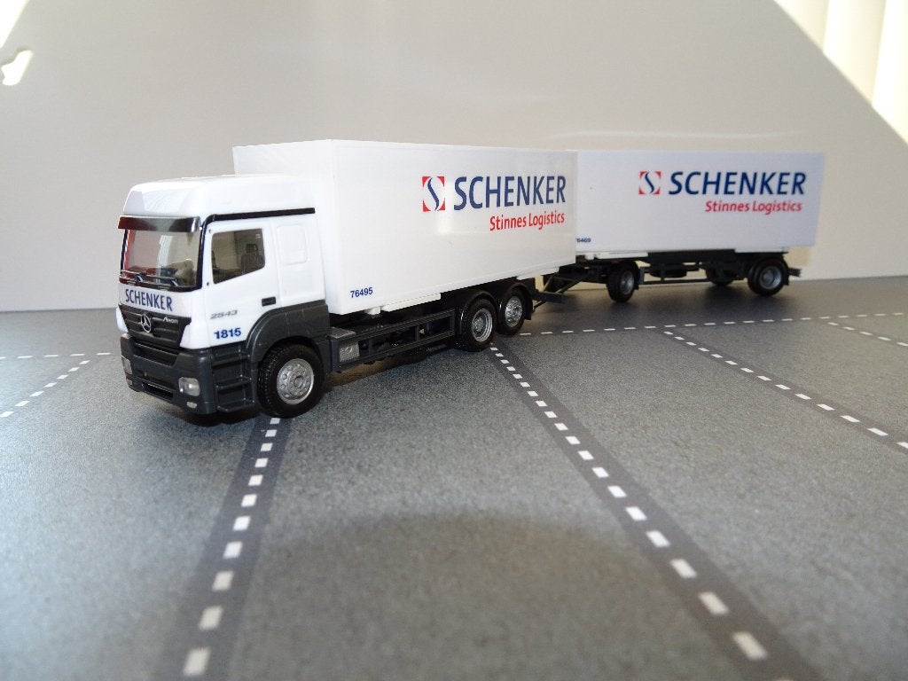182 herpa schenker mercedes axor combi 1:87 truck trein, Ophalen of Verzenden, Zo goed als nieuw, Bus of Vrachtwagen, Herpa