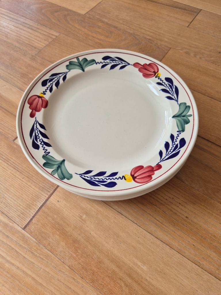 7 Boerenbont ontbijtbordjes, Huis en Inrichting, Keuken | Servies, Gebruikt, Ophalen of Verzenden, Bord(en), Aardewerk