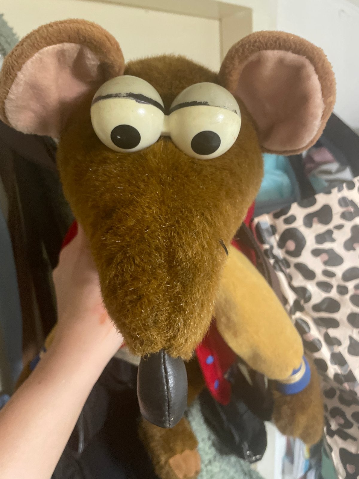 Vintage Muppet-achtige Muis Knuffel Rugzak, Ophalen, Muis, Gebruikt, Overige merken