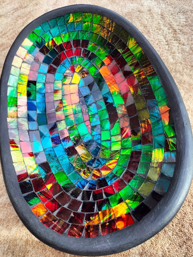 mozaiek schaal van glas stukjes nieuw en ongebruikt, Ophalen, Schaal, Nieuw, Glas