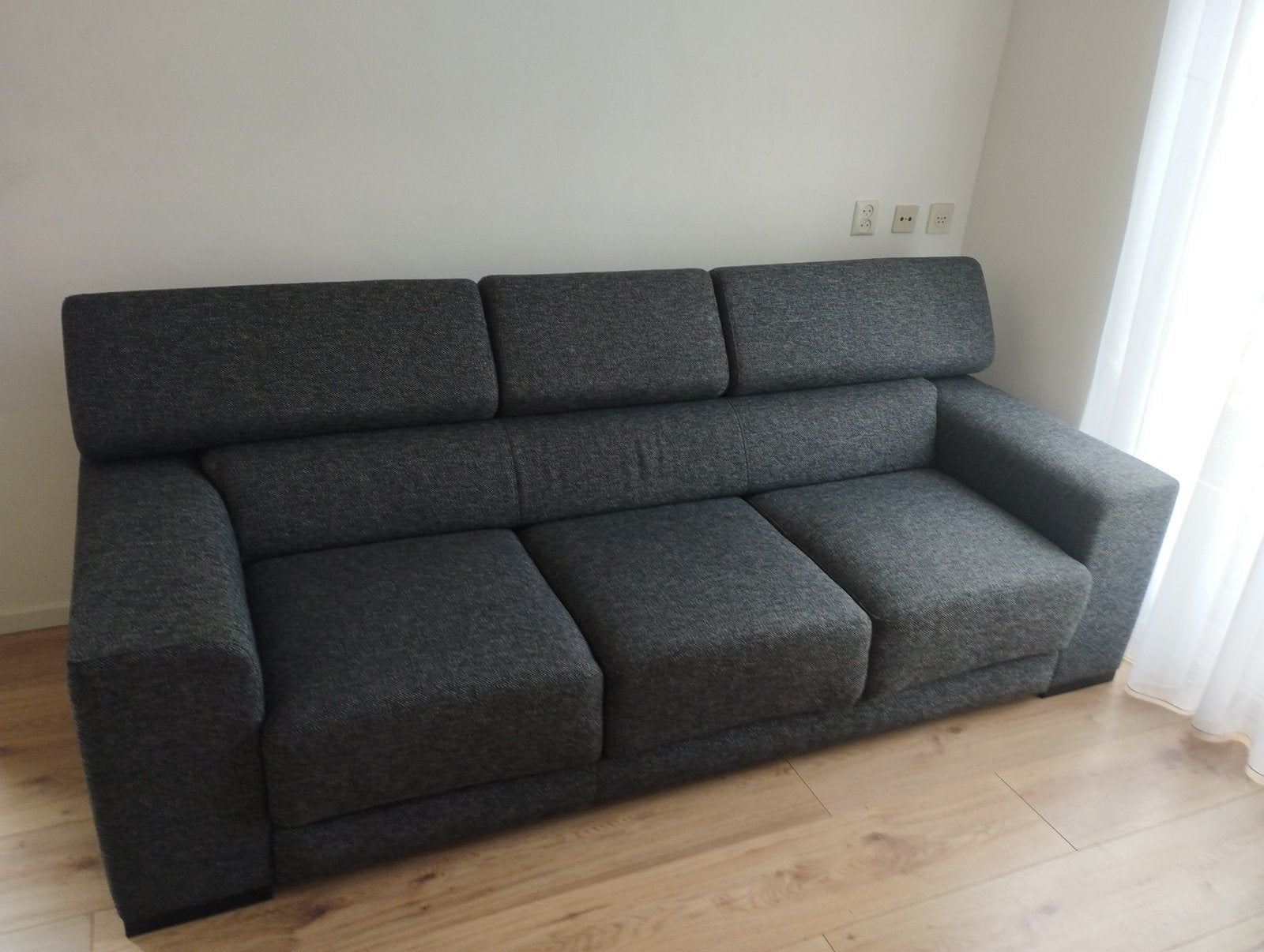 Bank 3-zits met hoofdsteunen zgan, Ophalen, Tweepersoons, 75 tot 100 cm, Zo goed als nieuw