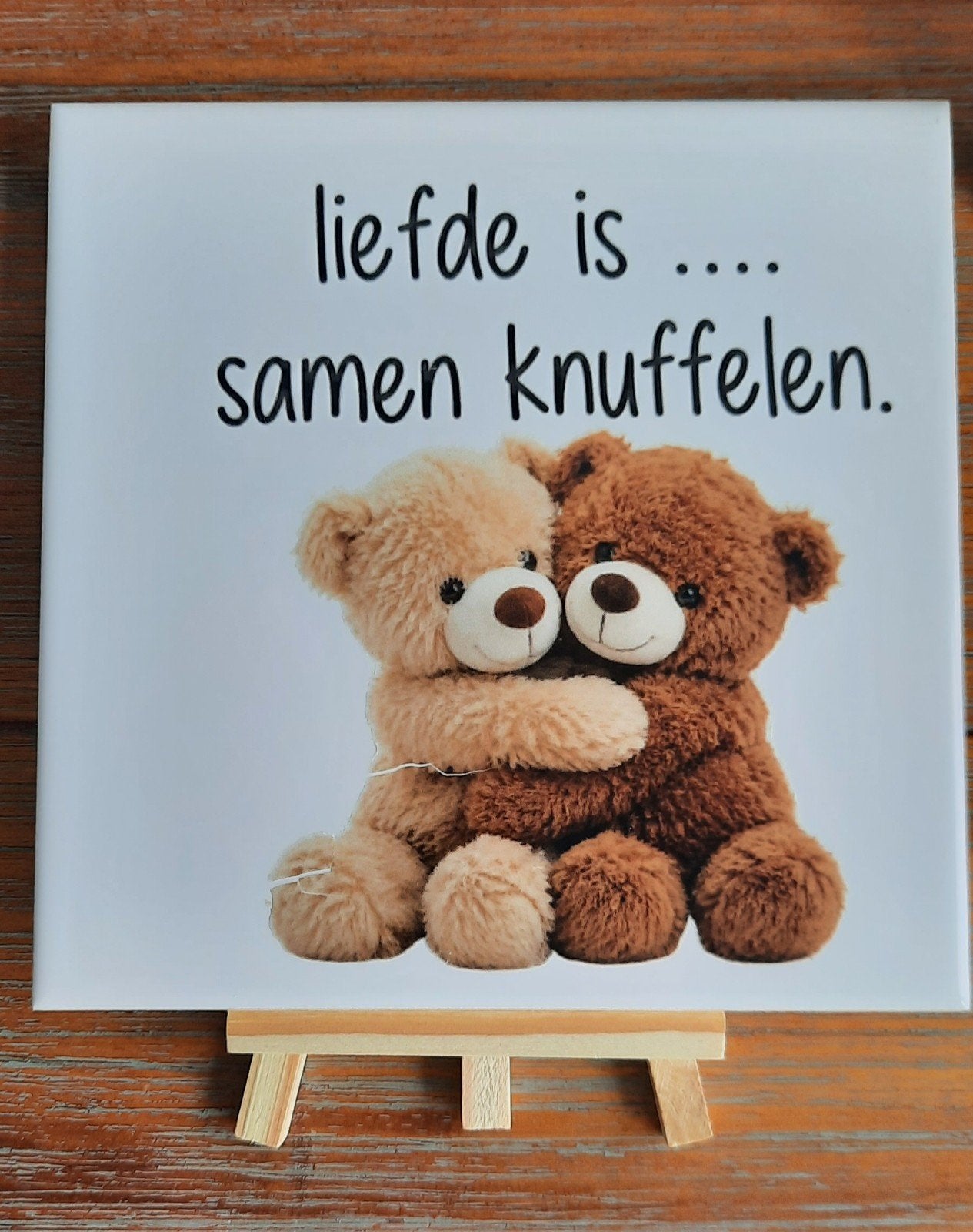 Handgemaakte tegel. Knuffelen, Ophalen of Verzenden, Nieuw, Steen/keramiek