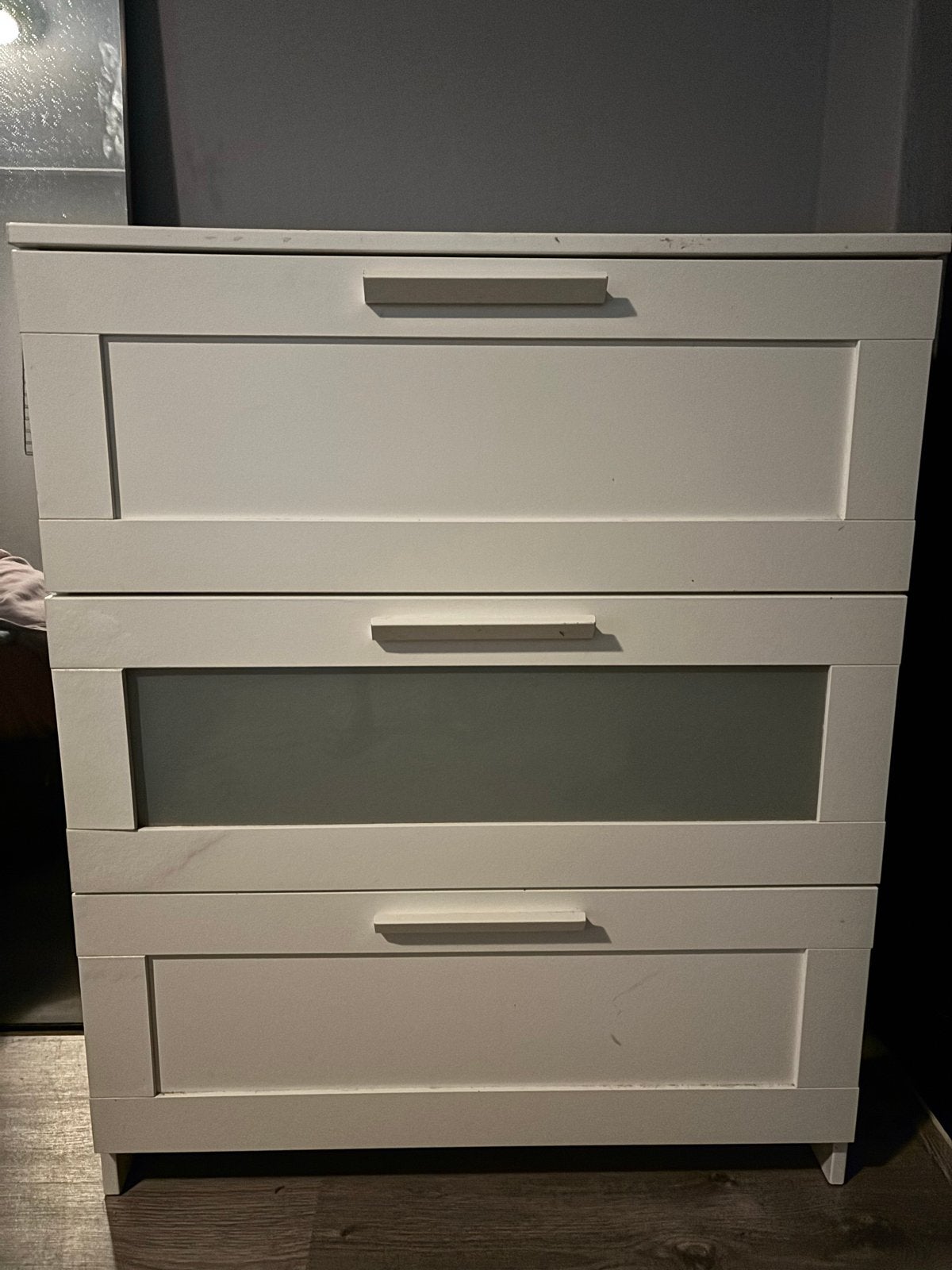 Witte ladekast met 3 laden, 3 of 4 laden, Ophalen, Gebruikt, Overige houtsoorten