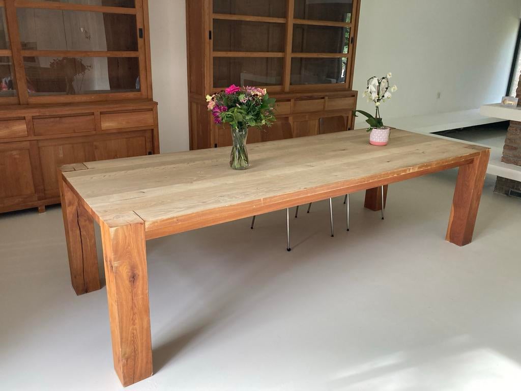 Stoere, royale eikenhouten eettafel, Huis en Inrichting, Tafels | Eettafels, Ophalen, Gebruikt, 100 tot 150 cm, Eikenhout