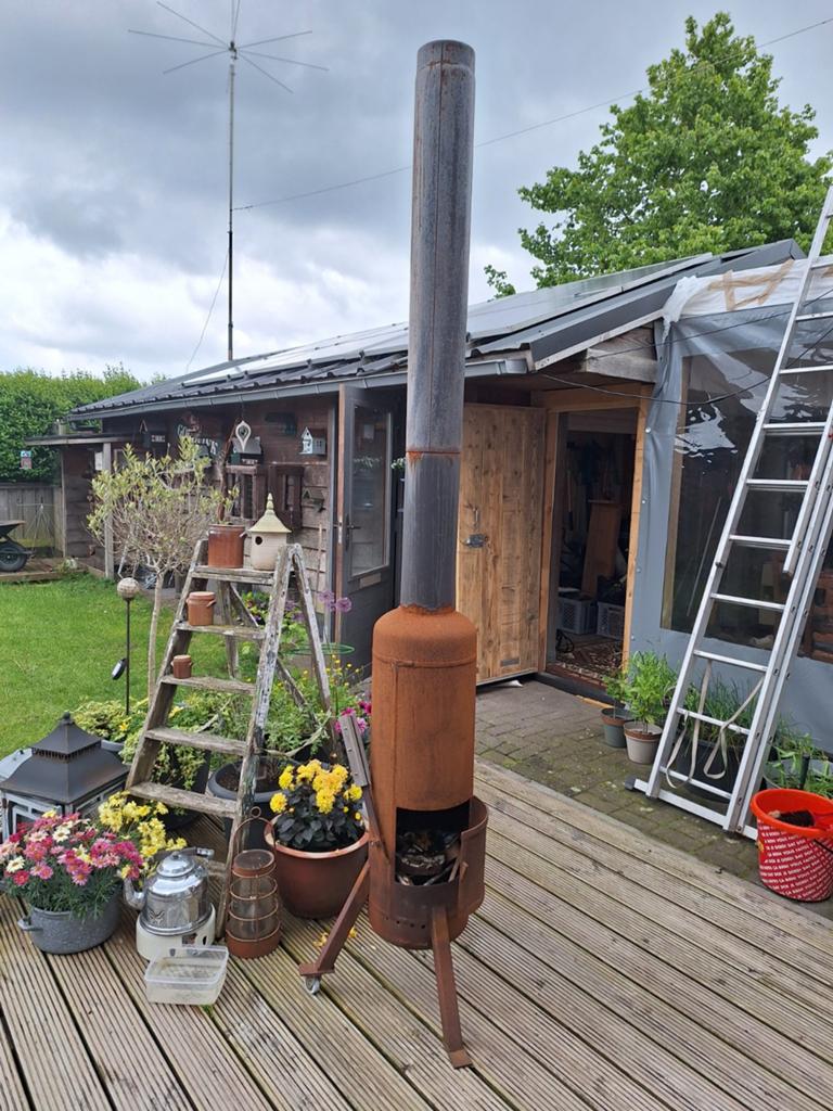 Robuuste Vuurton / Terraskachel - Uniek Design, Ophalen of Verzenden, Gebruikt, Vuurton
