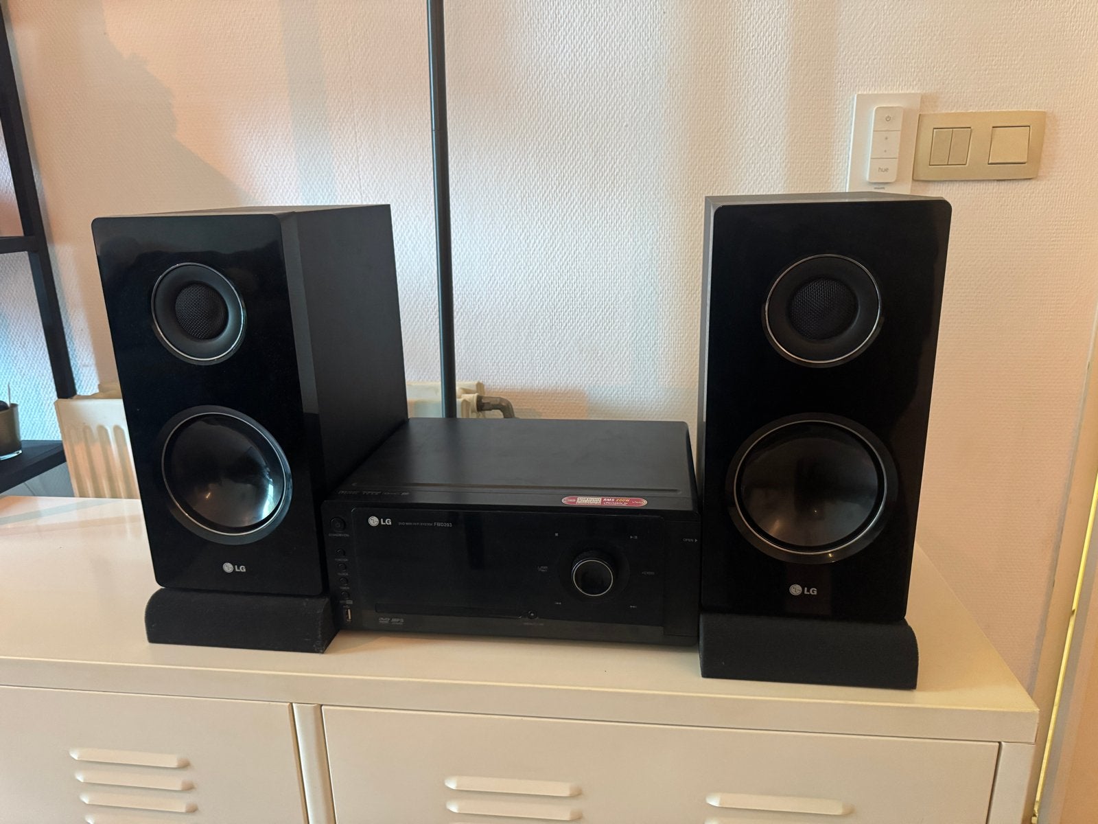 LG Hi-Fi Systeem - Versterker + Speakers, Gebruikt, Microset, Dvd-speler, Ophalen