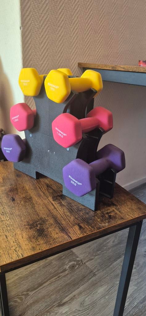 Halterset dumbells Mira Home - 1kg, 1.5kg, 2kg, Ophalen of Verzenden, Zo goed als nieuw, Armen, Halterset